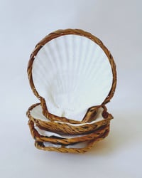 Image 1 of Vintage Wicker & Shell Dishes