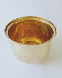Image 2 of Large Vintage Scalloped Brass Planter