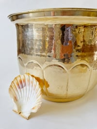 Image 3 of Large Vintage Scalloped Brass Planter