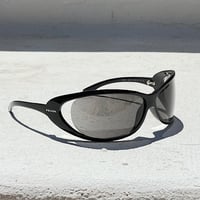 Image 3 of Prada Sport Black Oval Wrap Sunglasses
