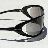 Image 5 of Prada Sport Black Oval Wrap Sunglasses