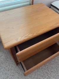 Image 2 of 43- Oak Side Table with Drawers