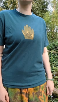 Image 1 of Touch of gold tee - teal