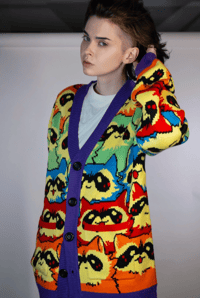 Image 4 of Rainbow Raccoon Cardigan