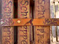 Image 3 of Original Tom Fugle Pheasant and Lillies Leather Belt