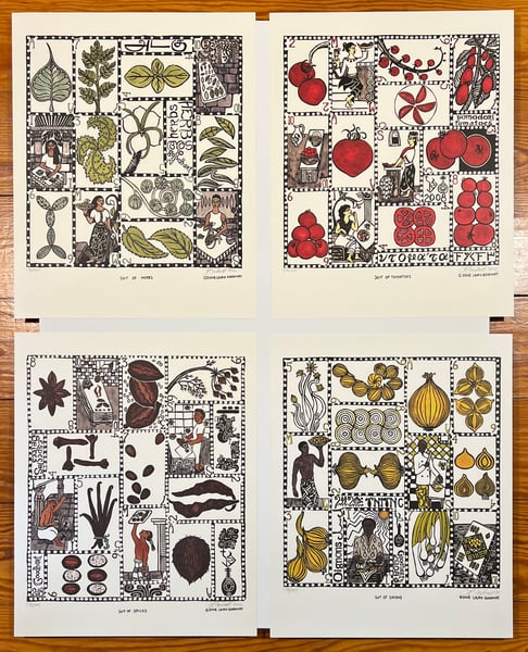 Image of Four Prints, Offset Litho, Food-themed