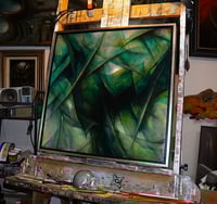 Image 2 of 20x20" oil painting on wood panel