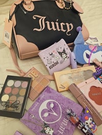 Image 3 of Angelas Custom RESERVED Juicy Couture Heritage Bowler Makeup Bundle Featuring Kuromi 