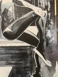 Image 3 of Spider-Gwen Rooftop Reverie – 11x14 Ink Wash Original