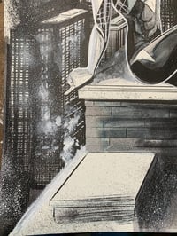 Image 5 of Spider-Gwen Rooftop Reverie – 11x14 Ink Wash Original