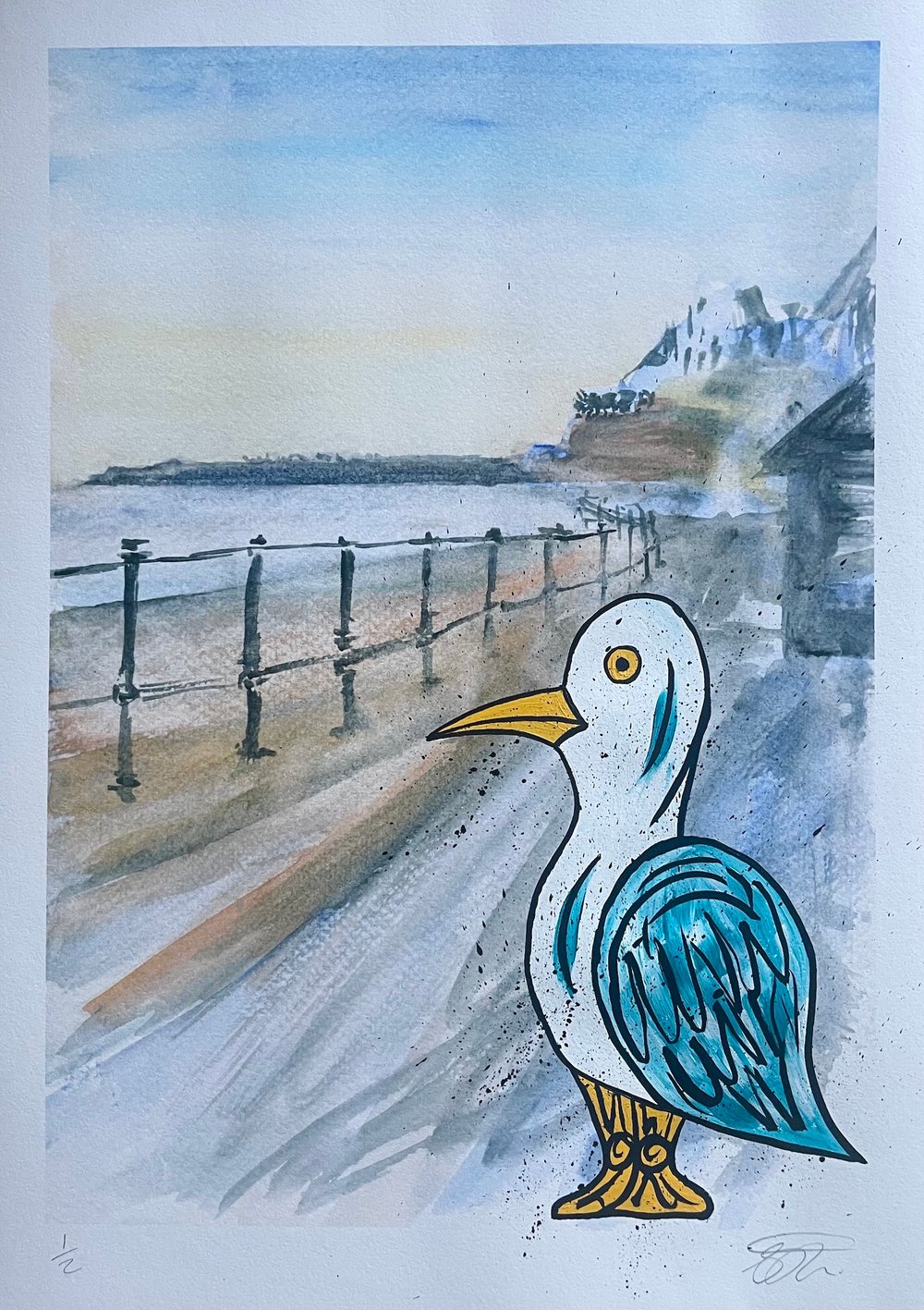 "Sid at Sidmouth..." Hand embellished Steve McCracken Limited Edition Giclee Print 1/2...