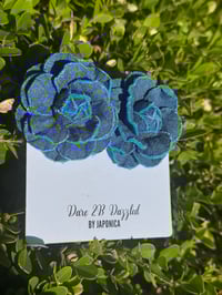 Image 2 of Denim Rose Earrings
