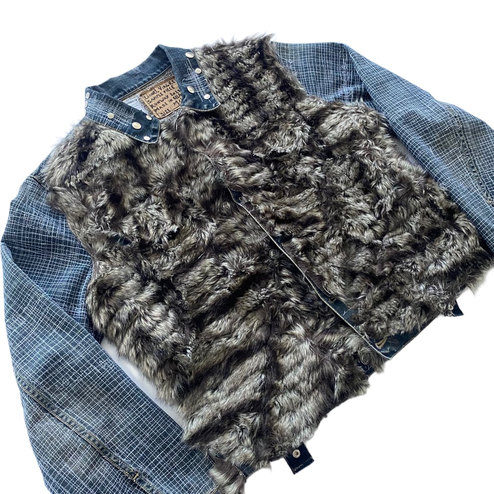 FAUX FUR DENIM JACKET 