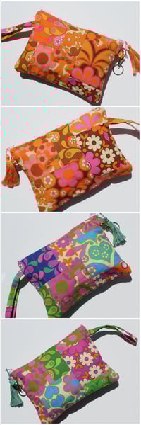 Image 2 of Handmade Large Quilted Patchwork Clutch Purse with Tassel