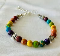 Imperial jasper rainbow beaded bracelet