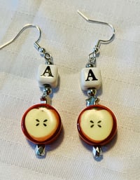 A is for Apple! Drop earrings