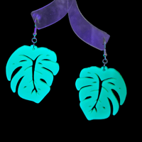Image 4 of Monstera Leaf Earrings