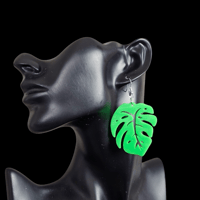 Image 2 of Monstera Leaf Earrings