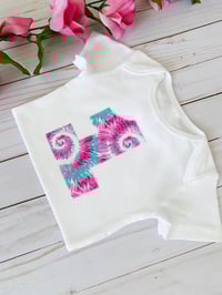 Image 3 of Tie Dye First Birthday Baby Bodysuit Pink Baby Girl’s Party Top