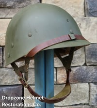 Image 11 of WWII M2 Airborne Helmet 502nd PIR & Westinghouse Paratrooper Liner. Captain. Net & scrim.