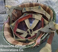 Image 10 of WWII M2 Airborne Helmet 502nd PIR & Westinghouse Paratrooper Liner. Captain. Net & scrim.
