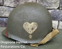 Image 2 of WWII M2 Airborne Helmet 502nd PIR & Westinghouse Paratrooper Liner. Captain. Net & scrim.