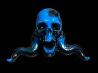 Image 5 of LARGE Tentacle Skull One Off- Black and Blue with UV/Light Blue Glow