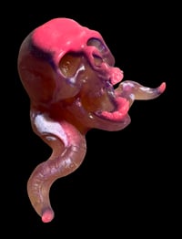 Image 3 of LARGE Tentacle Skull One Off- Pink and Translucent Peach and Purple with UV/Orange Glow