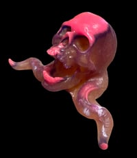 Image 4 of LARGE Tentacle Skull One Off- Pink and Translucent Peach and Purple with UV/Orange Glow