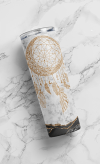 Image 2 of Elegant Marble-Inspired 20oz Thermal Tumbler