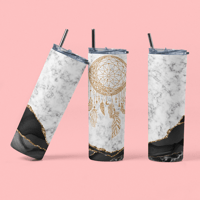 Image 3 of Elegant Marble-Inspired 20oz Thermal Tumbler