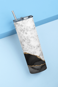 Image 4 of Elegant Marble-Inspired 20oz Thermal Tumbler