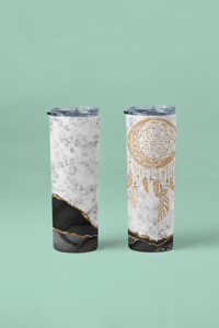 Image 5 of Elegant Marble-Inspired 20oz Thermal Tumbler