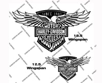 Image 1 of Regans Matte Black Fairing Eagle and Saddlebag Eagle Graphics