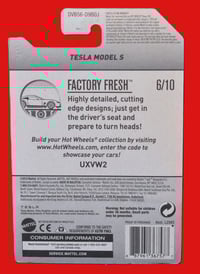 Image 3 of 2016 Hot Wheels White Tesla Models S Factory Fresh # 6/10 – Diecast Car NIP
