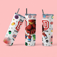 Image 3 of Superhero Customizable 20oz Thermal tumbler