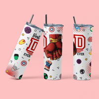 Image 4 of Superhero Customizable 20oz Thermal tumbler