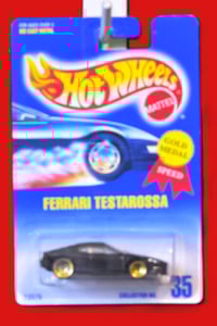 Image 1 of 1996 Hot Wheels Black Ferrari Testarossa Collectors No. # 35 – Diecast Car NIP”