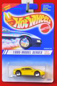 Image 1 of 1995 Hot Wheels Yellow Ferrari 355 Model Series #10 of 12 Car – Diecast Car NIP”