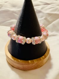 Image 1 of Snowflake stretch bracelet in pink