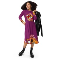 Image 4 of She Doesn't Let Life Drag Her Down -  All Over Print - Long Sleeve Dress With Pockets