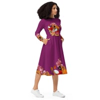 Image 2 of She Doesn't Let Life Drag Her Down -  All Over Print - Long Sleeve Dress With Pockets