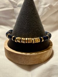 Image 1 of Lapis Lazuli and gold spacer bead bracelet
