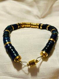 Image 2 of Lapis Lazuli and gold spacer bead bracelet