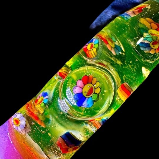 Image of 1/1 SLUTSLOVEHASH x @IANMICHAELGLASS Murikami Flower Illuminati UV Tool