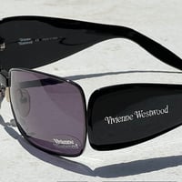 Image 1 of Vivienne Westwood Black Shield Wrap Sunglasses