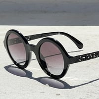 Image 3 of Chanel Black Round Logo Arm Sunglasses