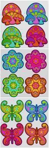 Image 2 of Set of Groovy Vinyl Stickers - 3 Designs
