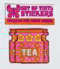 Image 1 of Set of Tea, Coffee, Sugar Vinyl Stickers - 4 Colours