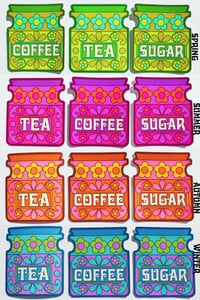 Image 3 of Set of Tea, Coffee, Sugar Vinyl Stickers - 4 Colours